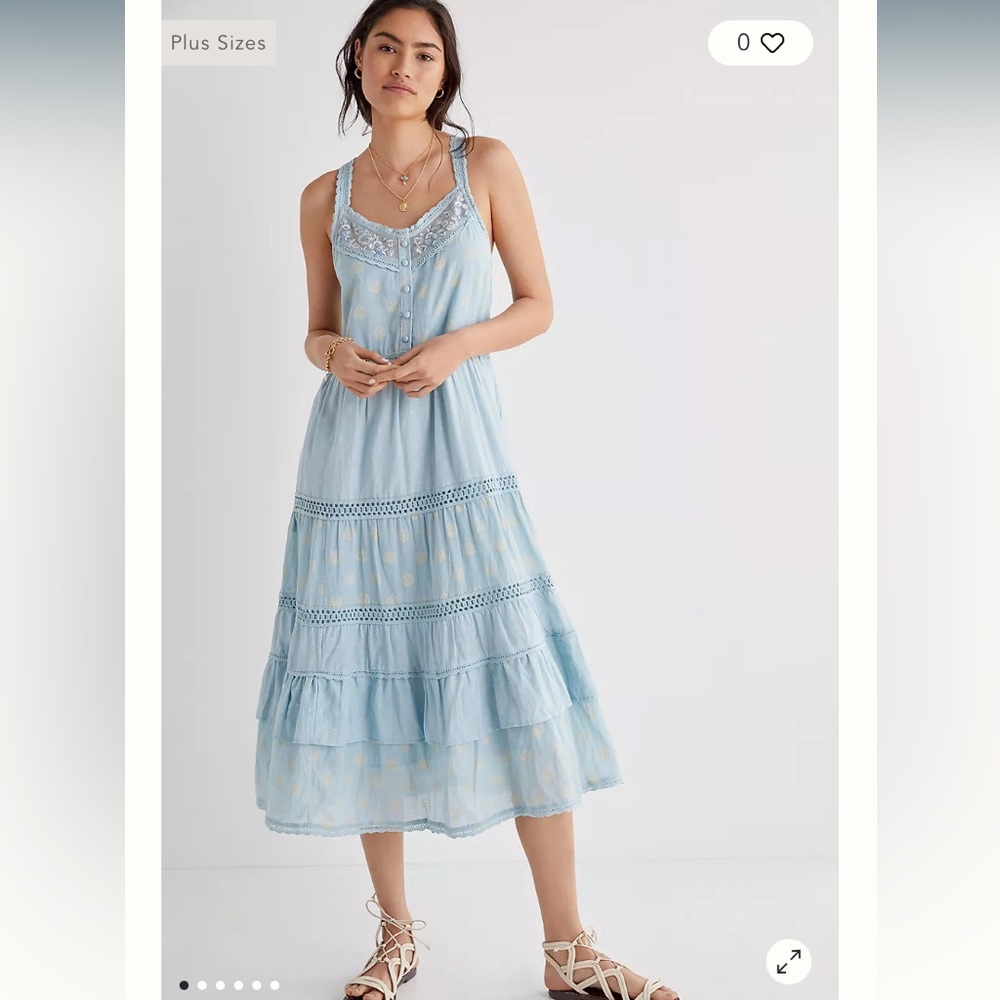 Pilcro Sky Blue Lace Maxi Dress